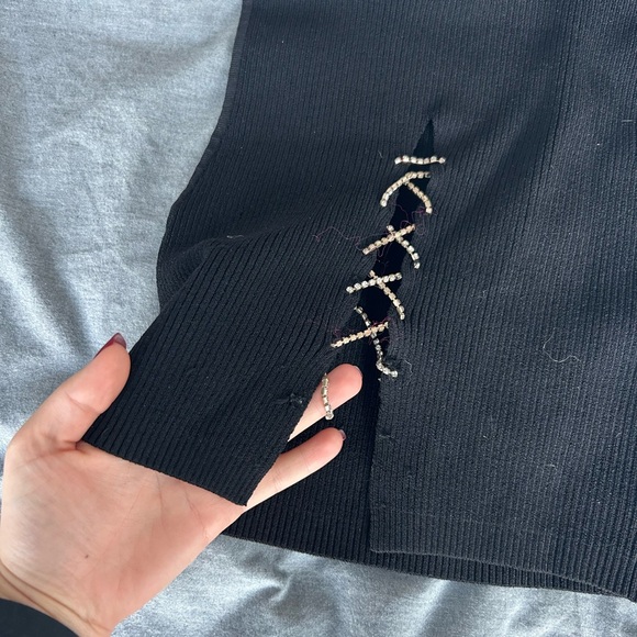 Bershka black rhinestone top - Picture 6 of 6